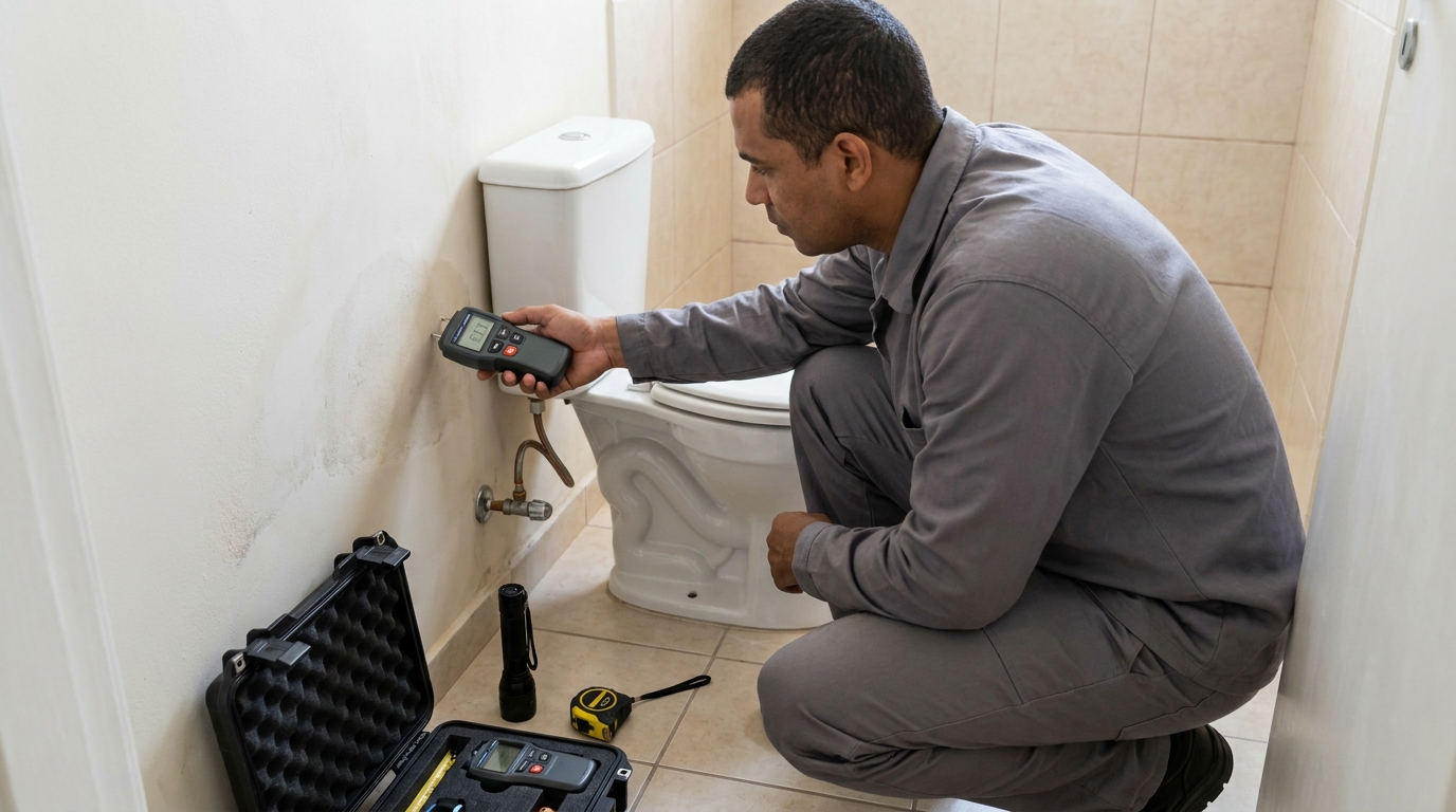 Técnico de caça vazamento em residência em Sete Lagoas‑MG