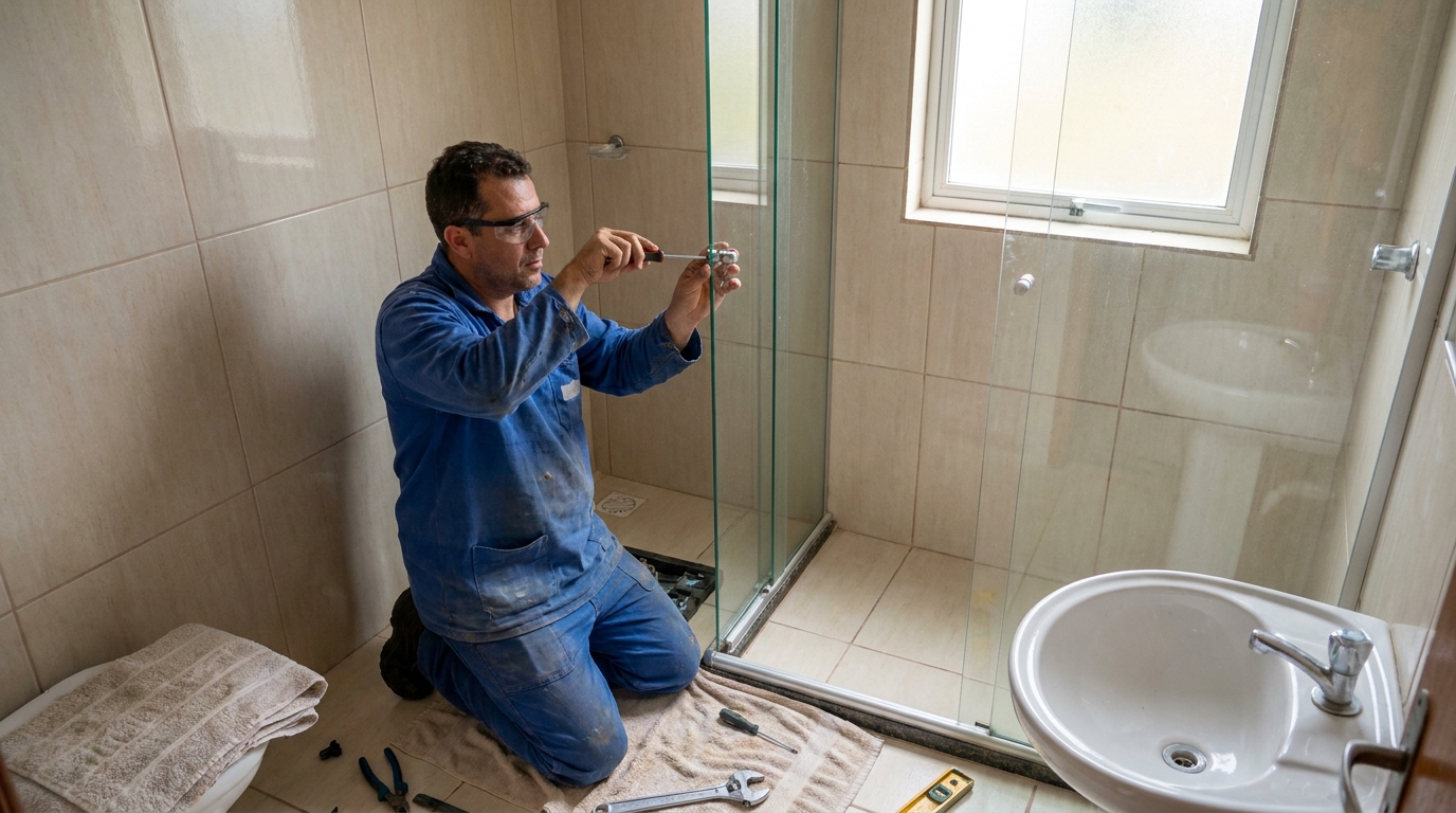 Técnico realizando manutenção de box em Sete Lagoas‑MG